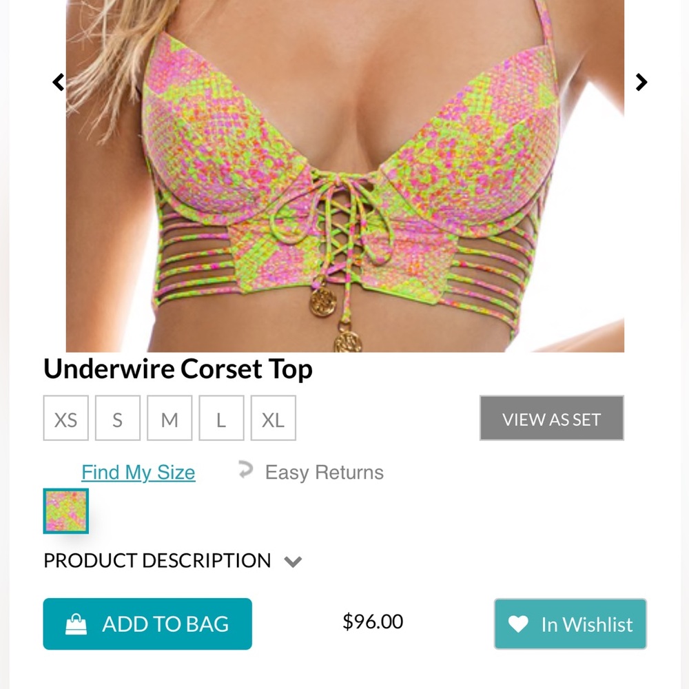 π LULI FAMA - SUPER SEXY CORSET STYLE TOP π Snake Skin Patterned Bikini Top - Picture 3 of 10